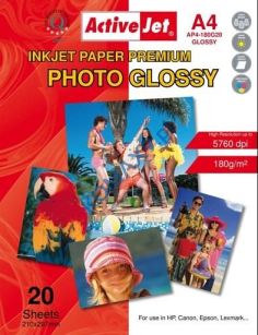 Papier fotograficzny 180g A4/20 Glossy AP4-180G20