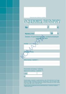 Druk Dziennik budowy A4 603-1 MiP