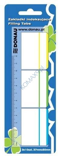 Zakładka indeksująca 37x50mm biała Donau 3x10kart