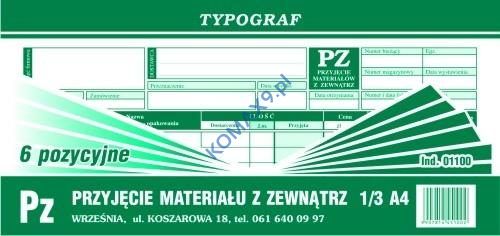 Druk PZ (6pozycyjne) 1/3 A4 T01100 