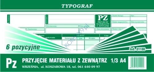 Druk PZ (6pozycyjne) 1/3 A4 T01100 