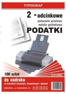 Druk Polecenie przelewu A-4 Poz.PODATKI II T1175 