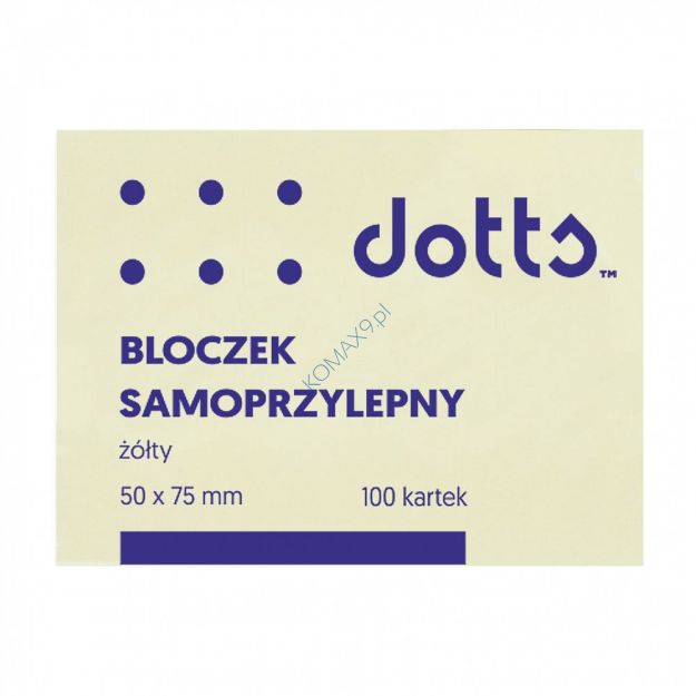 Karteczki samoprzylepne 50x75mm Dotts żółte 100 kartek