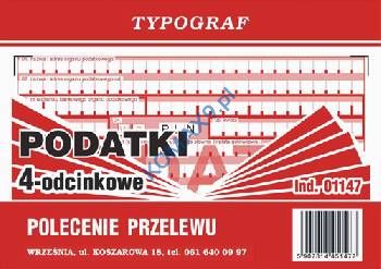 Druk Polecenie przelewu wpłata gotówkowa IV PODATKI A6 