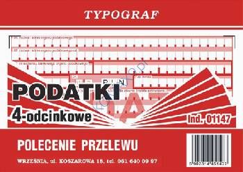 Druk Polecenie przelewu wpłata gotówkowa IV PODATKI A6 