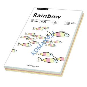 Papier kolorowy A4 80g Rainbow, kolory pastelowe, mix. 100 arkuszy