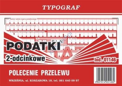 Druk Polecenie przelewu wpłata gotówkowa II PODATKI A6 