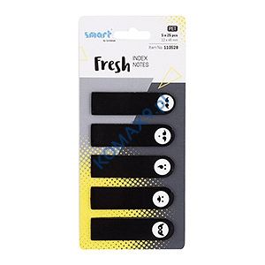 Zakładki indeksujące Smart Pet Fresh 12x45mm 5x25szt czarne buźki