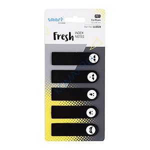 Zakładki indeksujące Smart Pet Fresh 12x45mm 5x25szt czarne buźki