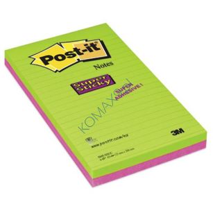 Karteczki samoprzylepne 125x200mm 3M Post-it 5845 SSUC Super Sticky Ultra  4 kolory w linie