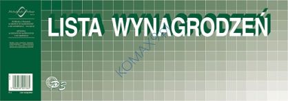 Druk Lista wynagrodzeń 1/2 A3 P-3 MiP