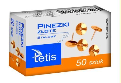 Pinezki metalowe złote Tetis GP095, 50szt