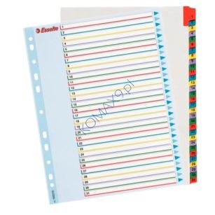 Przekładki do segregatora A4 index 1-31 31 kart Mylar maxi z laminowaną kartą Esselte