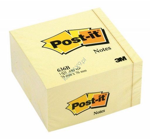 Karteczki samorzylepne Post-it 636B 76x76mm 450 kartek żółtych