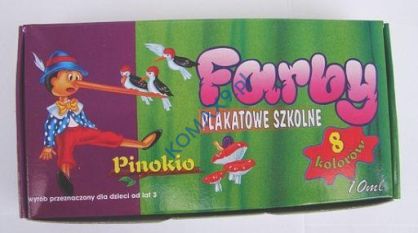 Farby plakatowe 8 kolorów 10ml El-łuk