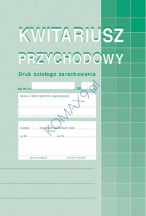 Druk Kwitariusz przychodowy numerowany A5 400-3 MiP