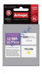 Tusz Brother LC1100, LC 980 yellow, zamiennik ActiveJet AB-1100YNX