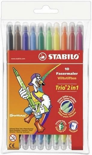 Flamastry Stabilo Trio 2w1 op=10szt