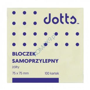 Karteczki samoprzylepne 75x75mm Dotts żółte