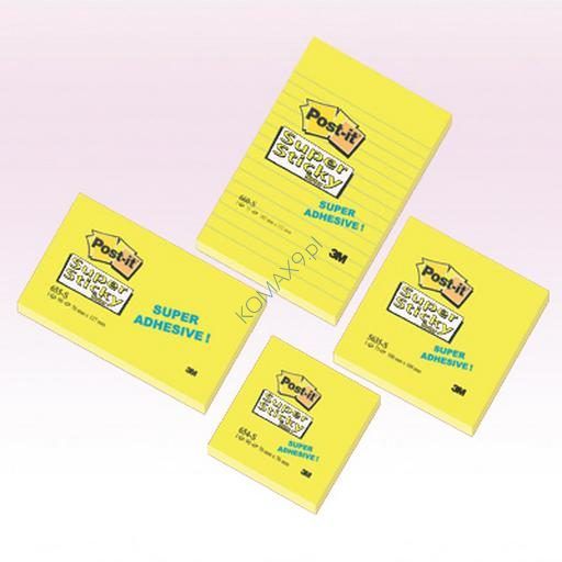 Karteczki samoprzylepne 76x127mm 3M Post-it 655-S Super Sticky  żółty, 90 kartek