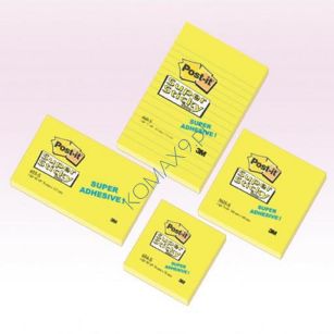 Karteczki samoprzylepne 76x127mm 3M Post-it 655-S Super Sticky  żółty, 90 kartek