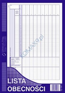 Druk Lista obecności A4 506-1 MiP