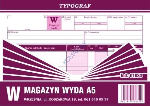 Druk WZ magazyn wyda A5 T01034