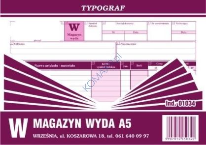 Druk WZ magazyn wyda A5 T01034