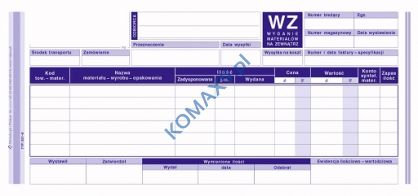 Druk WZ Wydanie materiałów na zewnątrz 1/3 A4 351-8 MiP