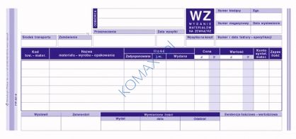 Druk WZ Wydanie materiałów na zewnątrz 1/3 A4 351-8 MiP