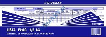 Druk Lista płac 1/2 A3 T01115 