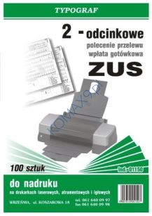 Druk Polecenie przelewu A-4 Poz. ZUS T01150 