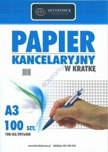 Papier kancelaryjny A-3 kratka 100ark