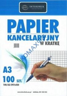 Papier kancelaryjny A-3 kratka 100ark