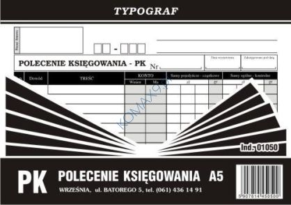 Druk Polecenie księgowania A5 T01050 