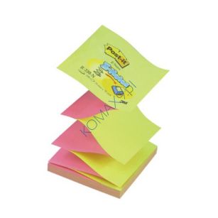 Karteczki samoprzylepne 76x76mm 3M Post-it R330-NA Z-Notes jaskrawe żółto-różowe, 100 kartek