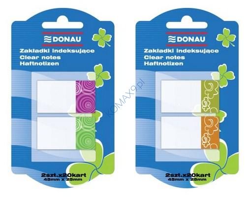 Zakładka indeksująca 45x25mm biała Donau 2x20sztuk