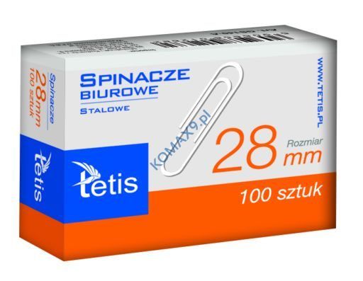 Spinacz 28mm okrągły Tetis 100szt