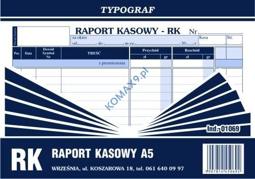 Druk Raport kasowy A5 T01069 