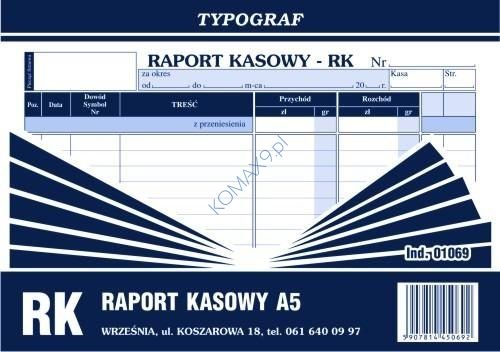 Druk Raport kasowy A5 T01069 