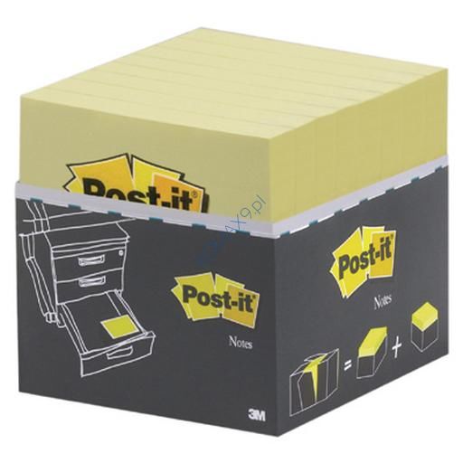 Karteczki samoprzylepne 76x76mm 3M Post-it 654Y-16 VP, żółte 16x100 kartek 