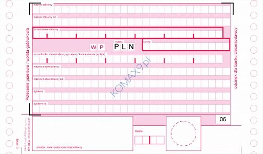 Druk WP-2 Polecenie przelewu-wpłata gotówkowa A6, 2-odcinkowe 449-5M MiP